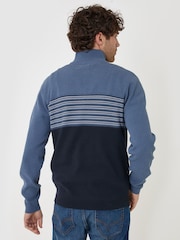 Կապույտ - Threadbare Textured Stitch Quarter Zip Jumper - Պատկեր 2 5-ից