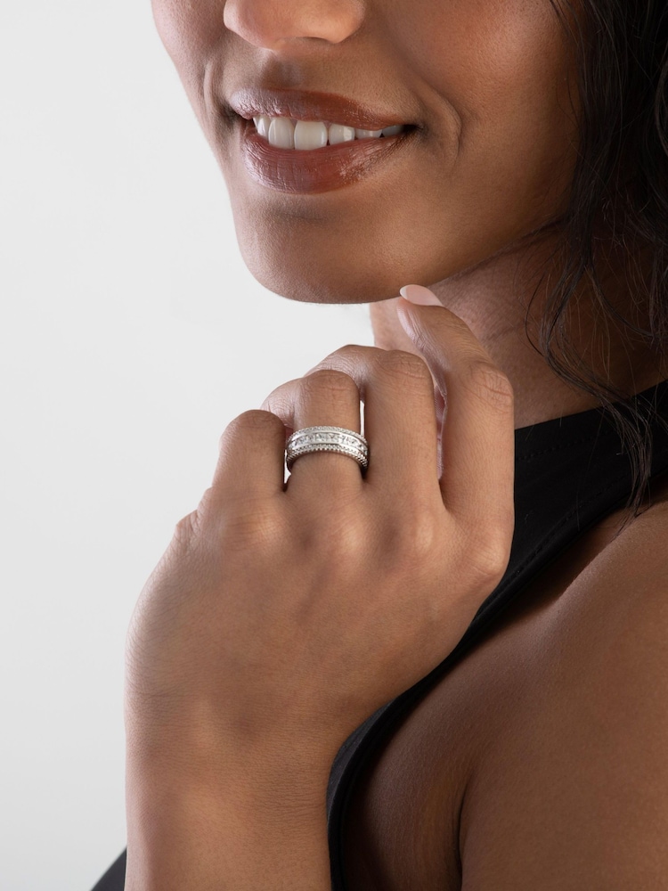 Beaverbrooks Cubic Zirconia Triple Row Ring - Image 2 of 4