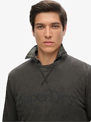 Superdry Dark Grey Green Tonal Venue Logo 100% Cotton Sweatshirt - Image 3 of 7