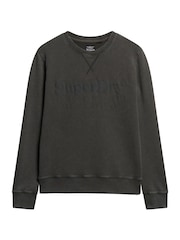 Superdry Dark Grey Green Tonal Venue Logo 100% Cotton Sweatshirt - Image 5 of 7