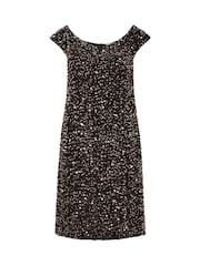Negro - Yours Curve Sequin Velvet V Bar Dress - Imagen 5 de 6