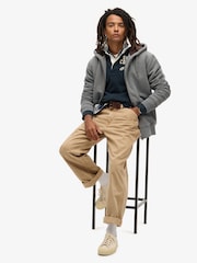 Superdry Charcoal Grey Marl Borg Lined Zip Hoodie - Image 3 of 6