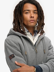 Superdry Charcoal Grey Marl Borg Lined Zip Hoodie - Image 4 of 6
