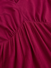 White Stuff Pink Lucy Double Cloth Midi Dress - Image 6 of 6