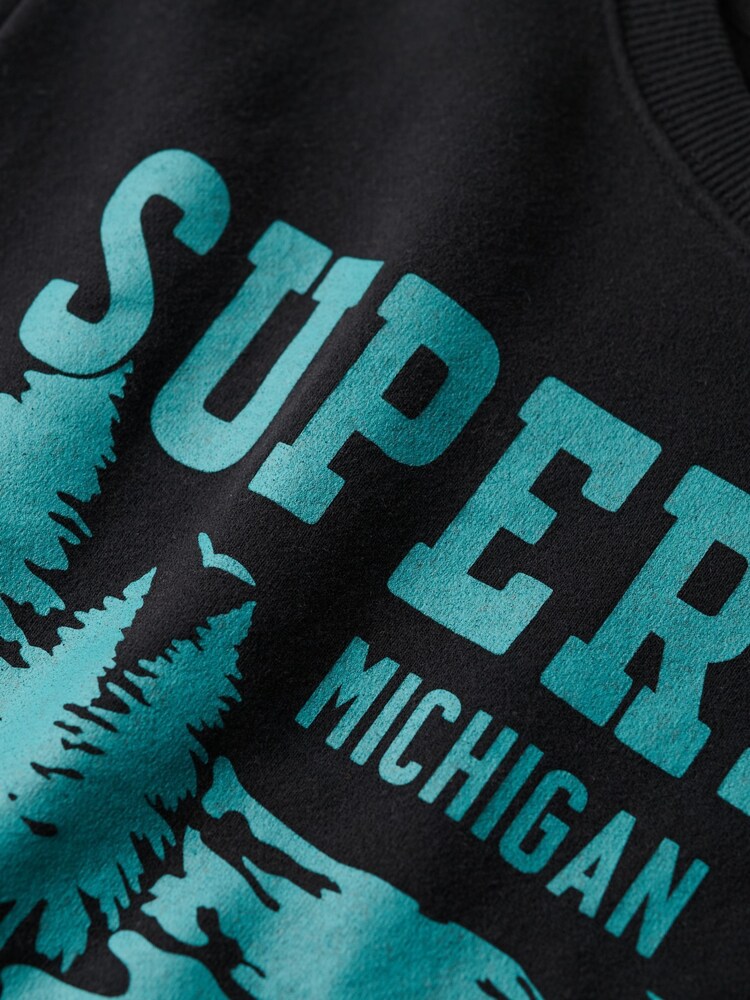 Superdry Nero Black Marl Lo-Fi Outdoors Graphic Crew Sweat top - Image 5 of 5