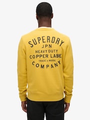 Superdry Pigment Yellow 100% Cotton Copper Label Graphic Crew Sweat Top - Image 2 of 5