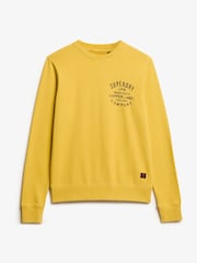 Superdry Pigment Yellow 100% Cotton Copper Label Graphic Crew Sweat Top - Image 4 of 5