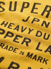Superdry Pigment Yellow 100% Cotton Copper Label Graphic Crew Sweat Top - Image 5 of 5