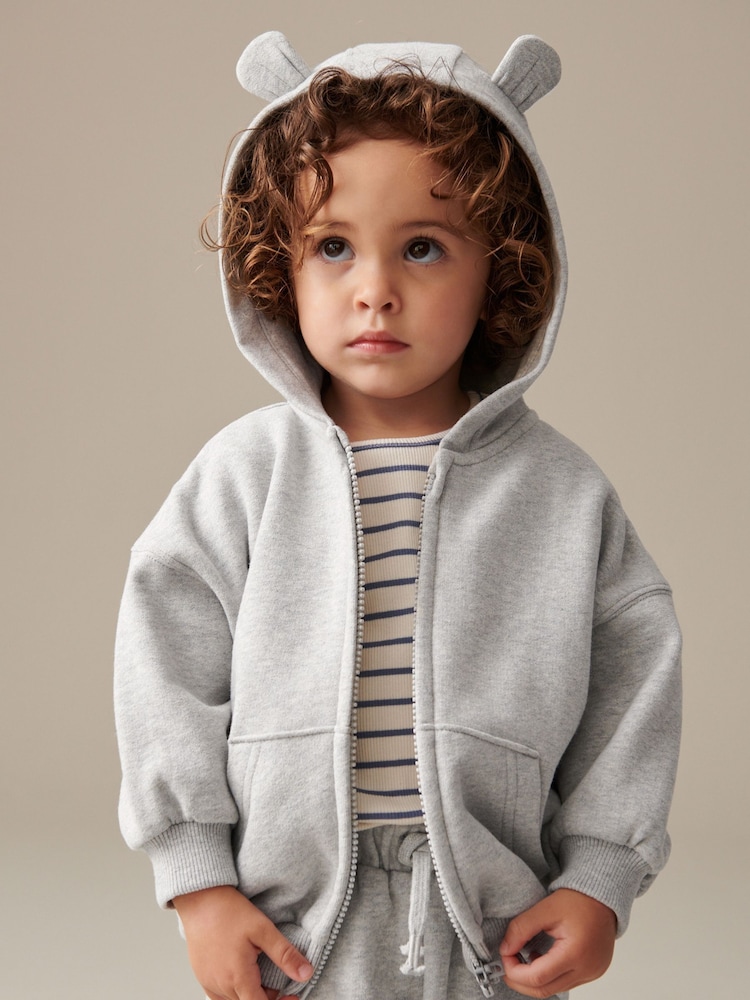 Grey Zip Through Hoodie (3mths-7yrs) - Image 1 of 6