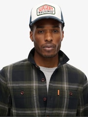 Superdry Boseman Check Black 100% Cotton Vintage Check Overshirt - Image 3 of 3