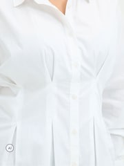 Yours Curve White Limited Shaped Seam Detail Shirt - Image 4 of 6