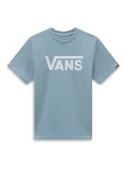 Темно-синий - Классическая футболка для мальчиков с логотипом Vans - Изображение 1 из 2