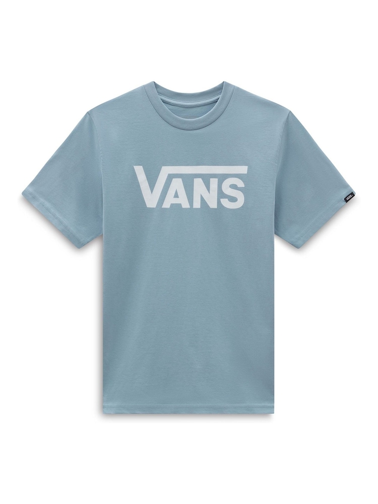 Темно-синий - Классическая футболка для мальчиков с логотипом Vans - Изображение 1 из 2