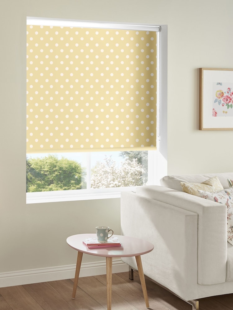 Cath Kidston Yellow Button Spot Made to Measure Roller Blind - Image 2 of 4
