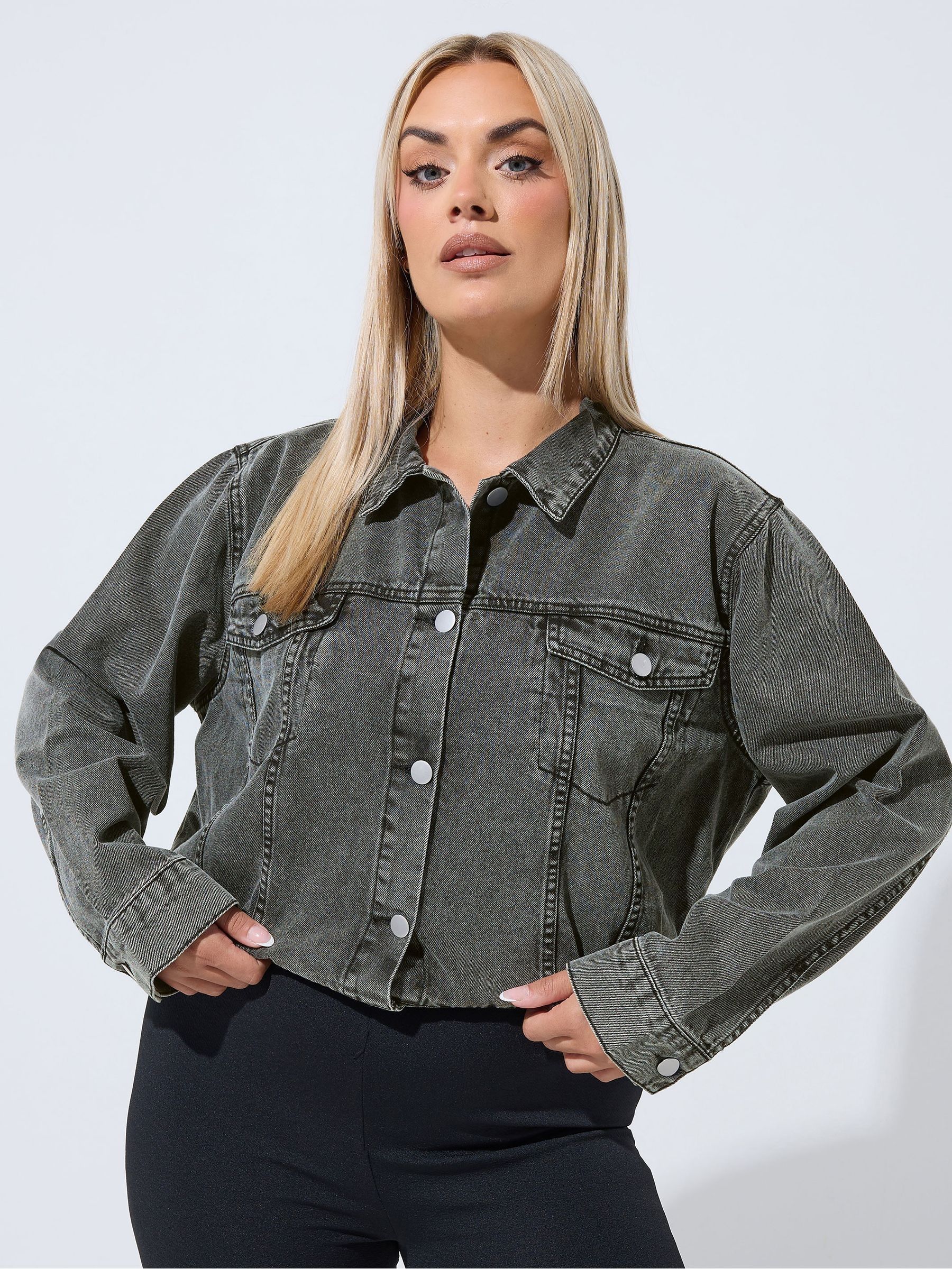 Limited Collection Women's Grey Yours Curve Denim Jacket - Image 7