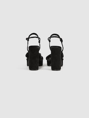 Reiss Black Harmony Velvet Platform Heels - Image 4 of 5