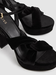 Reiss Black Harmony Velvet Platform Heels - Image 5 of 5