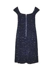 Azul - Yours Curve Sequin Velvet V Bar Dress - Imagen 6 de 6