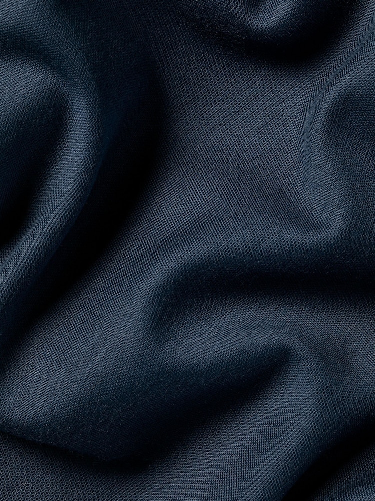 Charles Tyrwhitt Petrol Blue 100% Cotton Plain Long Sleeve Jersey Polo Shirt - Image 5 of 5