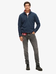 Superdry Lauren Navy Essential Logo Slim Fit Half Zip - Image 2 of 5