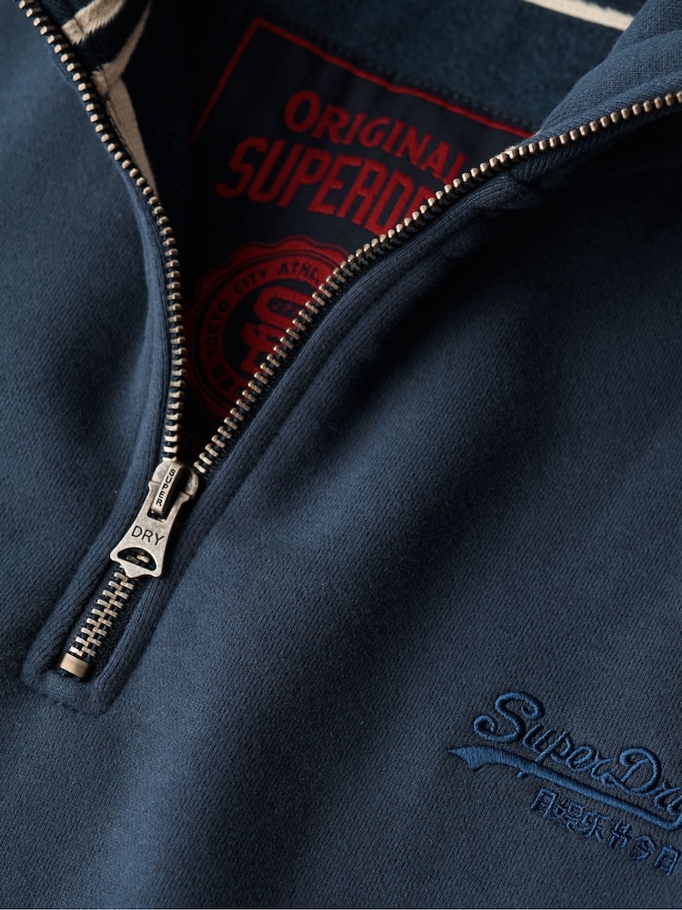 Superdry Lauren Navy Essential Logo Slim Fit Half Zip - Image 5 of 5
