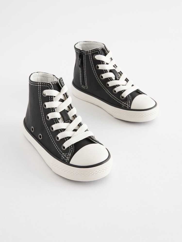 Black Standard Fit (F) High Top Trainers - Image 1 of 6