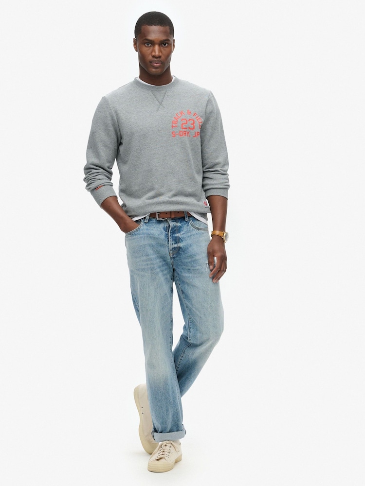 Gris silex - Superdry Sweat ras de cou graphique Track and Field - Image 2 of 3