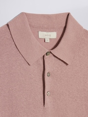 MOSS Pink Linen Blend 3 Button Down Polo Shirt - Image 2 of 2
