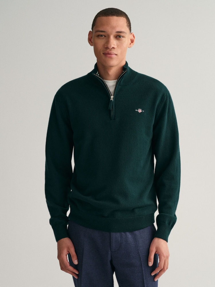 GANT Superfine Lambswool Half Zip Jumper - Image 1 of 5