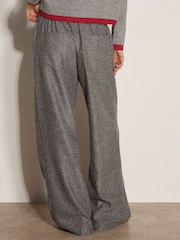 Apricot Grey Wide-Leg Herringbone Trousers - Image 3 of 4