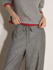 Apricot Grey Wide-Leg Herringbone Trousers - Image 4 of 4