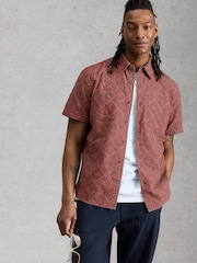 White Stuff Pink Gosport SS Geo Shirt - Image 1 of 6
