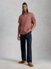 White Stuff Pink Gosport SS Geo Shirt - Image 3 of 6