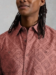 White Stuff Pink Gosport SS Geo Shirt - Image 4 of 6