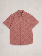 White Stuff Pink Gosport SS Geo Shirt - Image 5 of 6