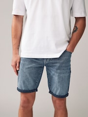 Grey Summer Weight Denim Shorts - Image 1 of 10