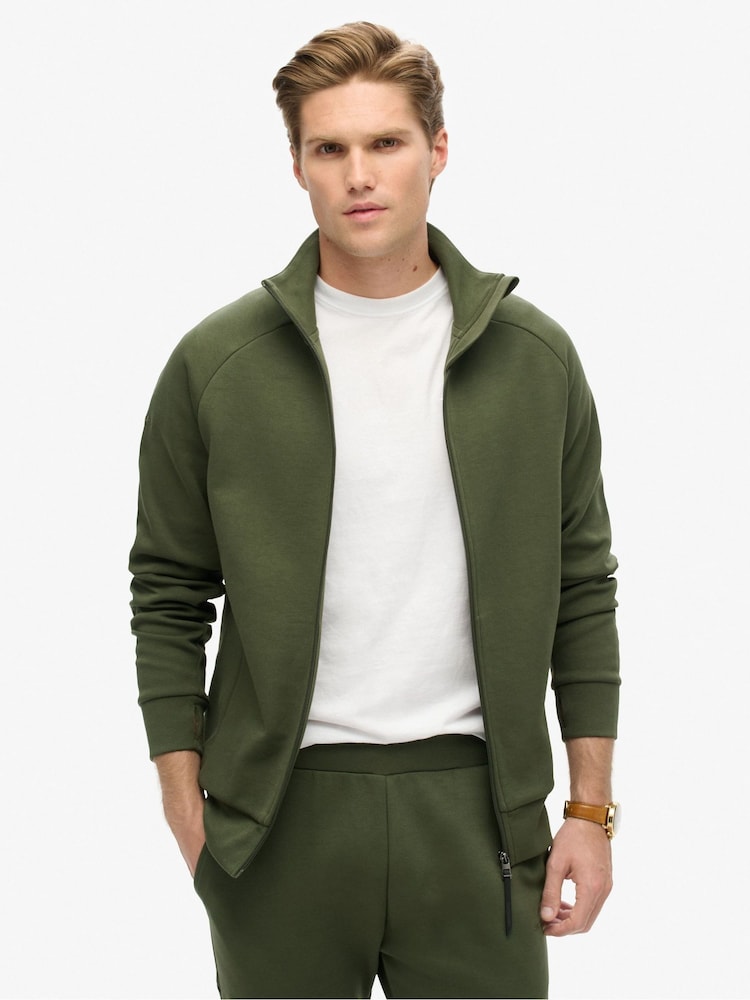Superdry Dark Moss Green Tech Loose Track Jacket - Image 1 of 6