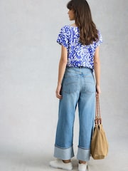 White Stuff Blue Nelly Notch Neck T-Shirt - Image 2 of 6