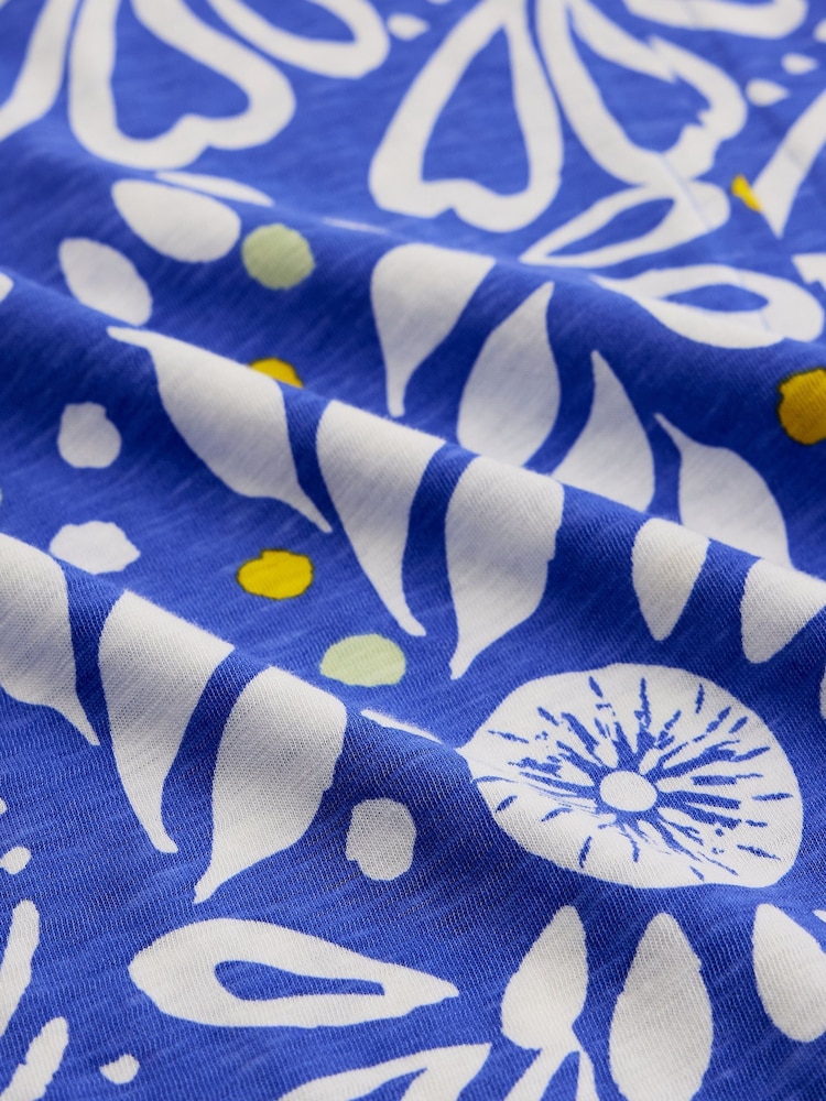 White Stuff Blue Nelly Notch Neck T-Shirt - Image 6 of 6