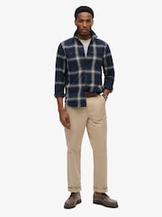 Superdry Boseman Check Navy 100% Cotton Vintage Check Overshirt - Image 2 of 3