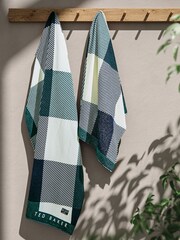 Ted Baker Green House Check Beach Towel - Image 1 of 2