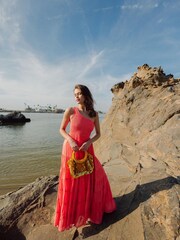 Sundress Orange Joe One Shoulder Tiered Maxi Dress - Image 5 of 6