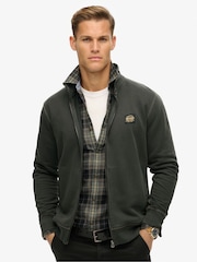 Superdry Washed Black Contrast Stitch Track 100% Cotton Jacket - Image 1 of 5
