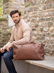 Lakeland Leather Brown Large Discoverer Leather Holdall - Image 4 of 4