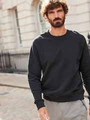 Black Japanese Dragon Graphic Crew Sweat Top - Image 5 of 13