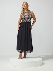 Yours Curve London Floral Sequin Maxi Dress - Slika 1 od 6