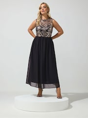 Yours Curve London Floral Sequin Maxi Dress - Slika 2 od 6
