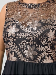 Yours Curve London Floral Sequin Maxi Dress - Slika 4 od 6