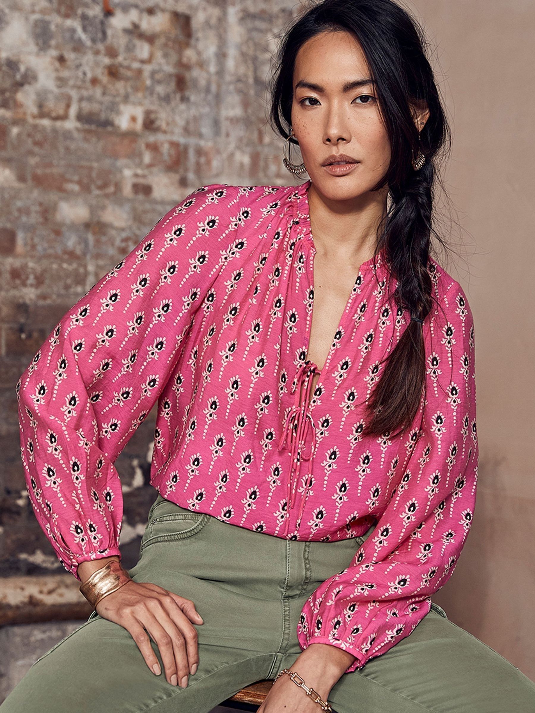 Buy Mint Velvet Pink Celia Print Tied Blouse from Next