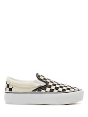 Vans Womens Classic Platform Slip-On Check Trainers - Image 1 of 5